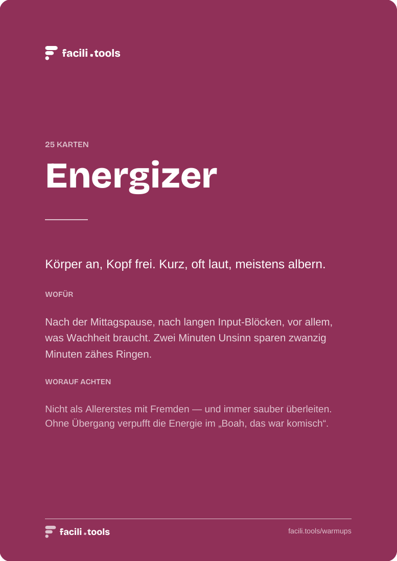 Beispielkarte aus dem Warmup-Deck: Sieben Farben