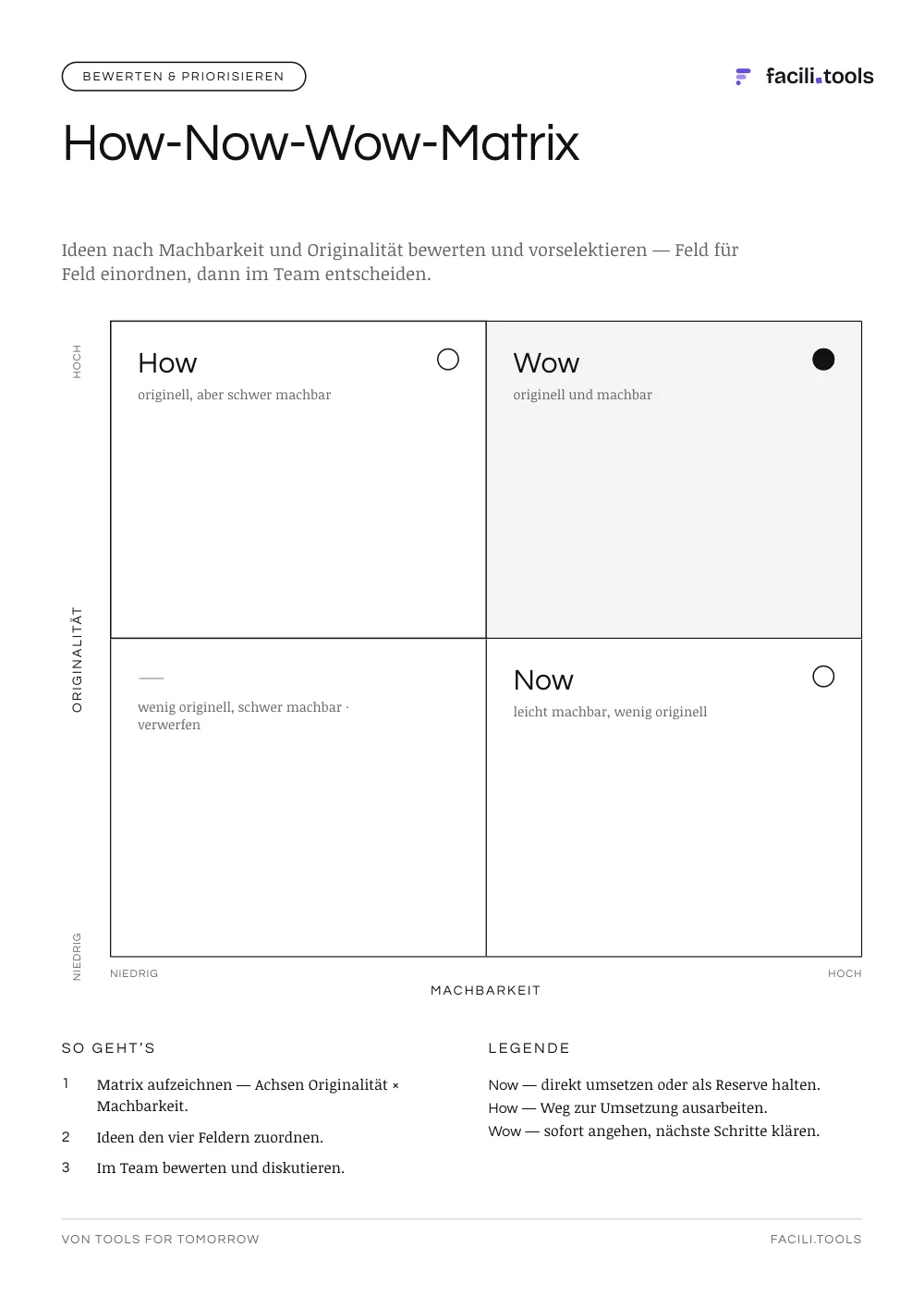 Vorschau des Bogens How-Now-Wow-Matrix
