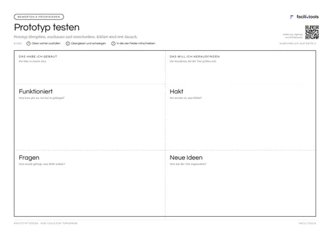 Vorschau der Vorlage Prototyp testen